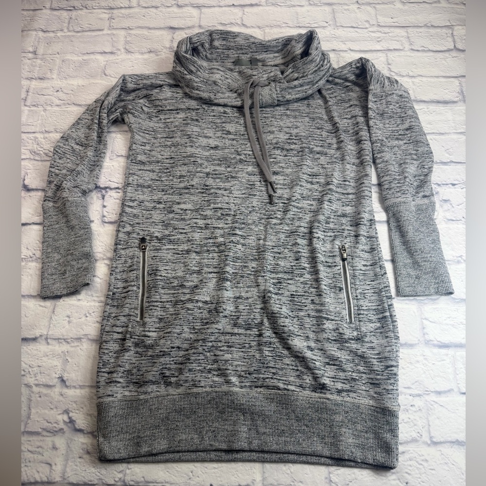 Athleta Athleisure Heather Gray Cowl Neck Sweatshirt.
